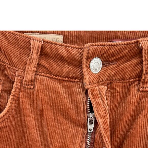 Anthropologie Pilcro The Icon Corduroy Pants Mid-Rise Wide Flared Rust Size 27 - Picture 4 of 15